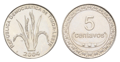 Восточный Тимор 5 сентаво 2004 KM 2 сталь плакированная никелем UNC 4669-728