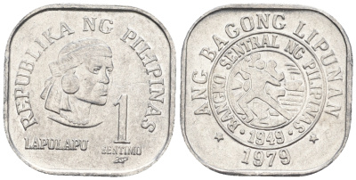 Филиппины 1 сентимо 1979 вождь острова Мактан Лапу-Лапу KM 205 алюминий  UNC  220-1111