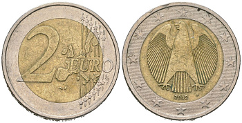 Германия 2 евро 2002 A KM 214 биметалл 4604-1041