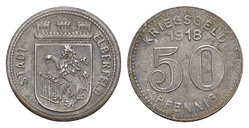 Эльберфельд 50 пфеннигов 1918 Funck 111.6, Men05 6413.7, Men18 8040.7 железо 4584-425