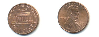 США 1 ЦЕНТ 2003 D ЛИНКОЛЬН KM 201b цинк плакированный медью UNC 179-552