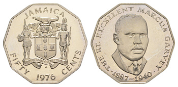 Ямайка 50 центов 1976 KM 70 медно-никель PROOF 25-641