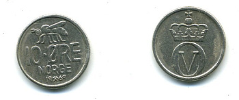 НОРВЕГИЯ 10 ЭРЕ 1969 ПЧЕЛА KM 411 медно-никель 4364-932