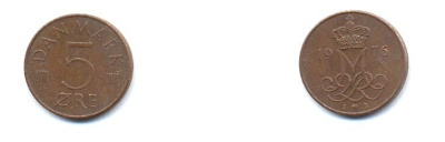 Дания 5 эре 1976 S; B, Маргрете II (1972- ) KM 859.1 железо плакированное медью 4379-751