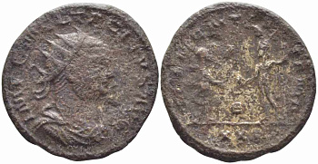 Римская Империя аврелианиан 276 Тацит CLEMENTIA TEMP Антиохия Very fine RIC 210 бронза, серебрение 1073-16-37