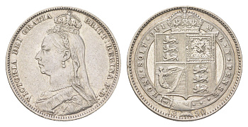 Великобритания 1 шиллинг 1890 Виктория (1837-1901) KM 774, Spink 3927 серебро 3896-1041