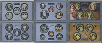 США полный годовой набор из 14 монет (1, 5, 10 (дайм) и 25 (квотер) центов; 1/2 (50 центов) и 1 доллар) 2010 в оригинальной упаковке с сертификатами KM 468, 381, 195a, A202b, 469, 470, 471, 472, 473, 474, 475, 476, 477 и 478 PROOF 8-2-06-73
