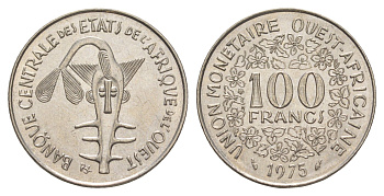 Западная Африка (BCEAO) 100 франков 1975 KM 4 никель UNC 4619-123