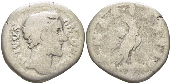 Римская Империя денарий 161 Антонин Пий (посмертная чеканка), DIVVS ANTONINVS / CONSECRATIO, Рим, fine RIC 431 серебро 1073-6-93