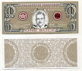 США 1 БАК ND СУВЕНИРНАЯ БАНКНОТА, 25 АВГУСТА ЗАНДВОРТ, РЕЙМОНД ЛОУИ, ЛАЙКИ СТРАЙК бумага UNC (ПРЕСС) 8588-28-2-2