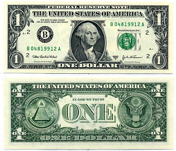 США 1 доллар 2003 Буква "В", Нью-йорк, штат Нью-йорк Pick 515a бумага UNC (пресс) 8564-36-3-2