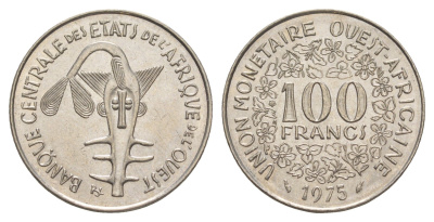 Западная Африка (BCEAO) 100 франков 1975 KM 4 никель UNC 4619-123