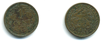 НИДЕРЛАНДЫ 1 ЦЕНТ 1929 ВИЛЬГЕЛЬМИНА (1890-1948) KM 152 бронза 54-1144