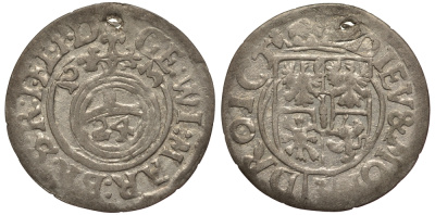 Бранденбург-Пруссия 1/24 талера 1623 Георг Вильгельм (1619-1640), вес 0,98 гр., С ОТВЕРСТИЕМ KM 106 серебро 1516-143