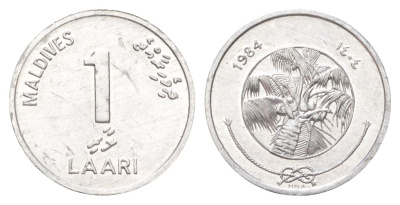 Мальдивские острова (Мальдивы) 1 лари 1984 KM 68 алюминий UNC 4623-1259
