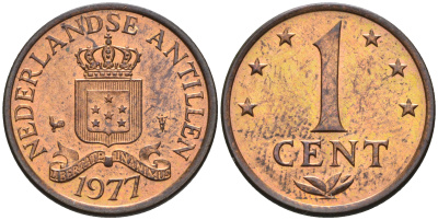 Нидерландские Антилы 1 цент 1977 Юлиана (1948-1980) KM 8 бронза 4169-266