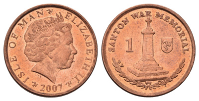 Остров Мэн 1 пенни 2007 Елизавета II (1952-2022) KM 1253 сталь плакированная медью UNC 4682-457