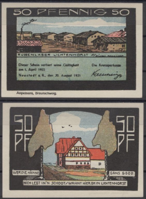 Нойштадт-ам-Рюбенберге 50 пфеннигов 1921 DeNG 2 966.1-5/8 бумага UNC (пресс) 8592-11-2-2