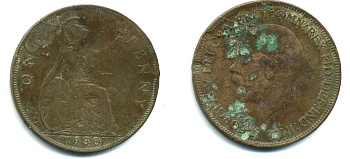 Великобритания 1 пенни 1930 Георг V (1910-1936) КМ 838, Spink 4055 бронза 41-1116