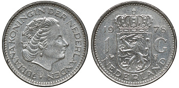 Нидерланды 1 гульден 1977 Юлиана (1948-1980) KM 184a никель 72-1745