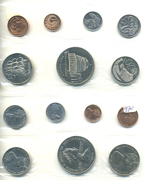 Новая Зеландия официальный набор из 7 монет 1978 25 лет коронации Елизаветы II и открытие здания Парламента UNC 1-6-2-06