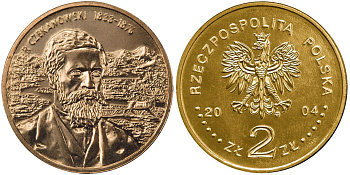 Польша 2 злотых 2004 MW, Александр Лаврентьевич Чекановский KM 505 нордик  UNC  4635-817