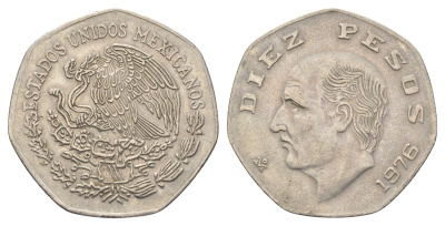 Мексика 10 песо 1976 Мигель Идальго-и-Костилья KM 477.1 медно-никель 4661-1136