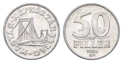 Венгрия 50 филлеров 1984 BP мост Елизаветы в Будапеште KM 574 алюминий UNC 4668-268