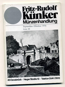 ФРИТЦ-РУДОЛЬФ КЮНКЕР КАТАЛОГ ФИКСИРОВАННЫХ ПРОДАЖ (LAGERKATALOG) 1976 СЕНТЯБРЬ-ОКТЯБРЬ, № 25 00-01-01-21
