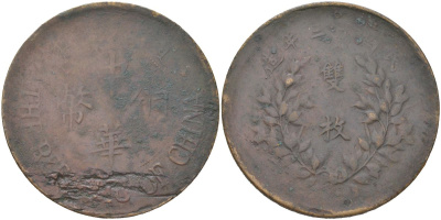 Китай 20 кэш 1924 Y 312 бронза 4162-614