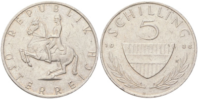 Австрия 5 шиллингов 1986 KM 2889a медно-никель 4142-1217
