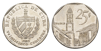 Куба 25 сентаво 2002 площадь в Тринидаде KM 577.2 сталь плакированная никелем 4646-426