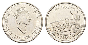 Канада 25 центов 1999 Миллениум - Июнь 1999, От побережья до побережья KM 347 никель UNC 4652-1133