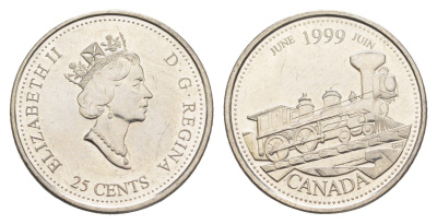 Канада 25 центов 1999 Миллениум - Июнь 1999, От побережья до побережья KM 347 никель UNC 4652-1133
