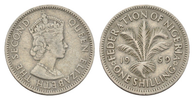 Нигерия 1 шиллинг 1959 KM 5 медно-никель 75-1022