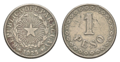 Парагвай 1 песо 1925 KM 13 медно-никель 4644-835