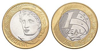 Бразилия 1 реал 2018 KM 652a биметалл UNC 4646-214