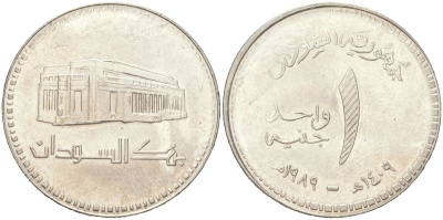 Судан 1 фунт 1989 KM 106 сталь плакированная медно-никелем UNC 4132-1057