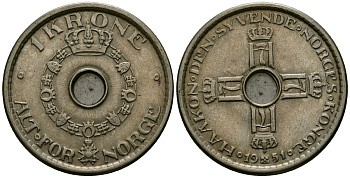 Норвегия 1 крона 1951 Хокон VII (1905-1957) KM 397.1 медно-никель 4582-827