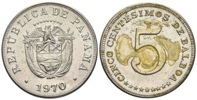 Панама 5 сентесимо 1970  KM 23.2 медно-никель    85-1125