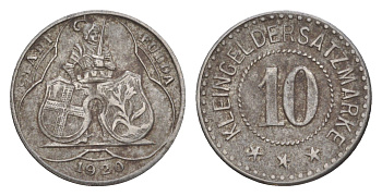 Фульда 10 пфеннигов 1920 Funck 146.10 железо 4636-922