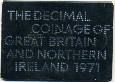 Великобритания набор из 6 монет + жетон монетного двора 1971 в оригинальной пластиковой упаковке, с сертификатом KM PS 27 PROOF 3-6-4-14