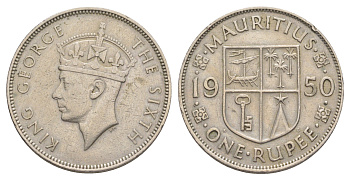 Маврикий 1 рупия 1950 KM 29 медно-никель 4150-1253