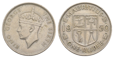 Маврикий 1 рупия 1950 KM 29 медно-никель 4150-1253
