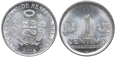 Перу 1 сентимо 2008 LIMA KM 303.4a алюминий aUNC 4189-1026