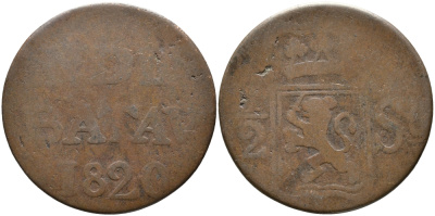 БАТАВСКАЯ ИНДИЯ 1/2 ШТЮБЕРА 1820 KM 283 медь 3334-516