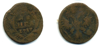 Россия деньга 1737 Анна Иоанновна (1730-1740) Биткин 293 медь 29-245