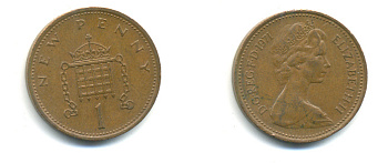 Великобритания 1 пенни 1971 Елизавета II (1952-2022) KM 915, Spink 4237 (B1) бронза 177-1112