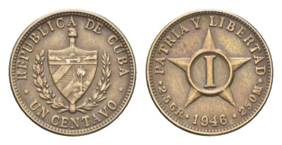 Куба 1 сентаво 1946 KM 9.2 медно-никель 4668-843