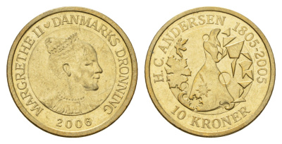 Дания 10 крон 2006 Сказка - Снежная королева KM 914 алюминиевая бронза aUNC 119-947